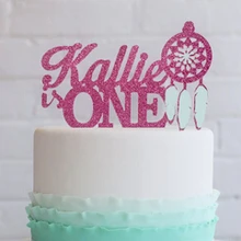 Модные Акриловые пользовательские имя цвет Ловец снов Бохо богемный девушка или мальчик день рождения торт топперы инструменты Свадебные украшения