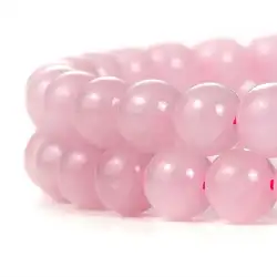 Оптовая продажа натурального розового цвета Кварцевый Камень Бисер для изготовления ювелирных изделий Керамика браслет "сделай сам"