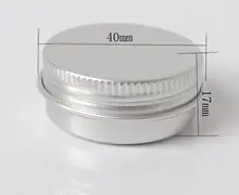 50 unids/lot — Dia.40mm * H.17mm 15g Cuidado de La Piel Crema Cosmética Envases De Aluminio Pequeño Vacío De Almacenamiento De Muestras frascos de Cajas de Regalo Del Partido