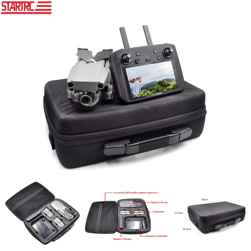 

STARTRC Mavic 2 Pro Carrying Case Smart Controller Handheld Storage Case Hardshell Shoulder Backpack for DJI Mavic 2 Pro Zoom