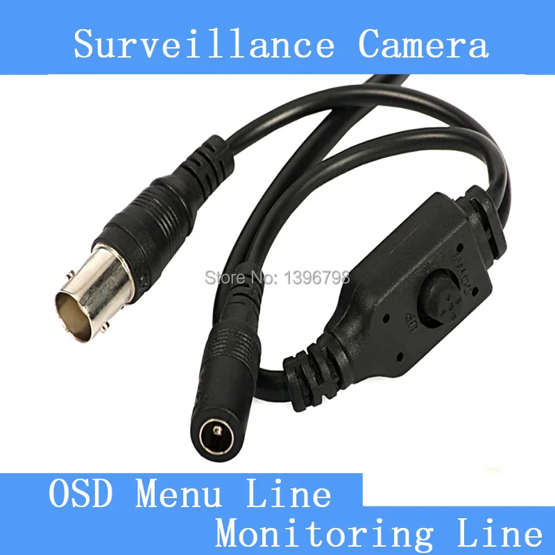 

Security surveillance camera white / black / gray OSD menu BNC + DC switch control line tails