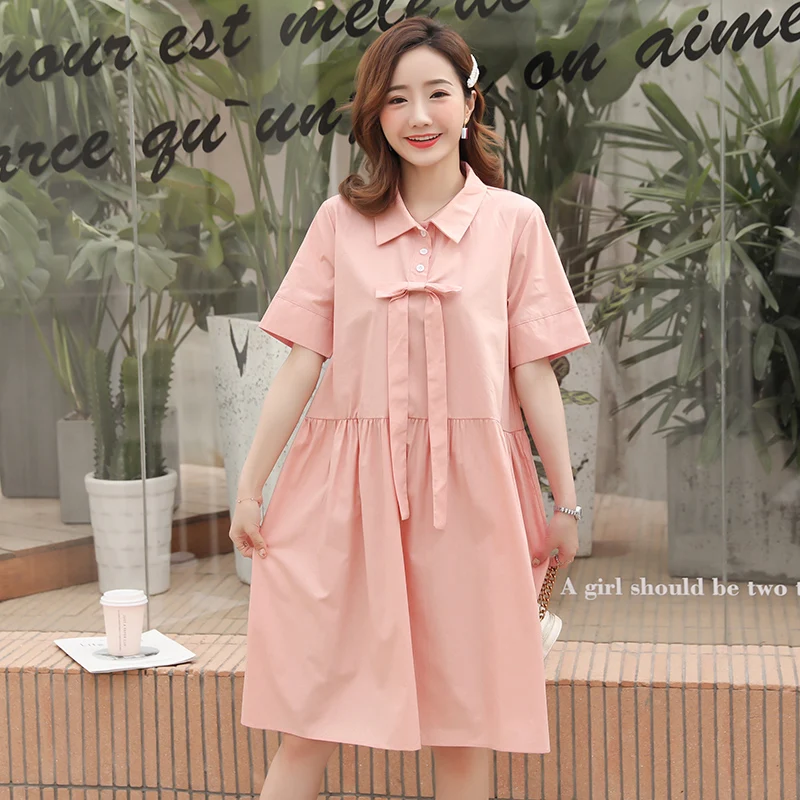 

8213# Sweet Cotton Maternity Blouses Dress Loose Summer Fashion Clothes for Pregnant Women Pregnancy Clothing Drop Shipping