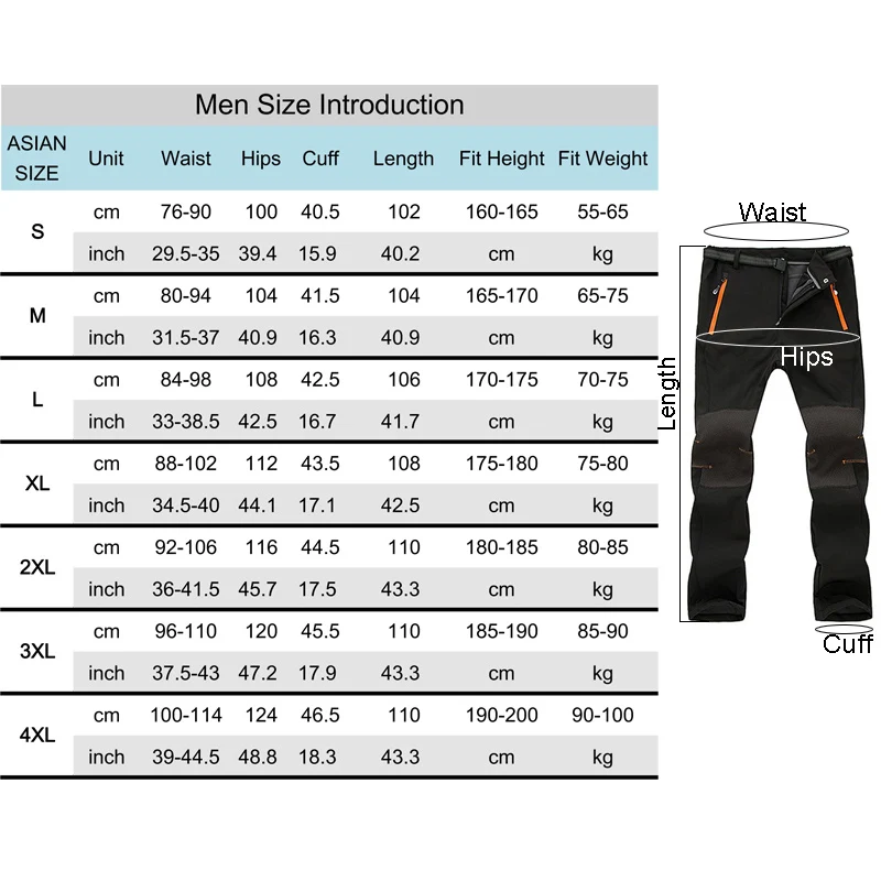 El Ártico luz senderismo pantalones hombres invierno impermeable Soft shell Camping Trekking térmica esquí caliente más los pantalones del tamaño