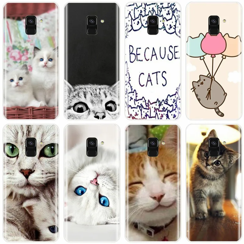 Meow милый чехол с котом Китти для Samsung Galaxy A5 A7 A8 2015 A3 2016 2017 A9 2018 | Мобильные телефоны и