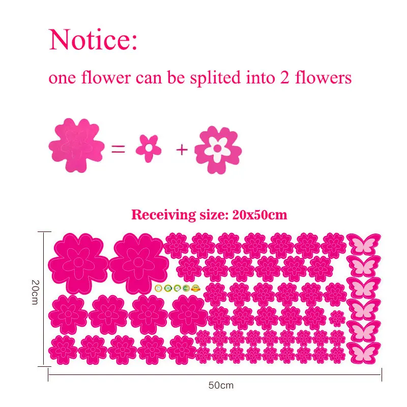 108 шт цветы и 6 шт бабочки настенные наклейки для гостиной спальни художественные наклейки мебель для украшения дома наклейки для детской комнаты