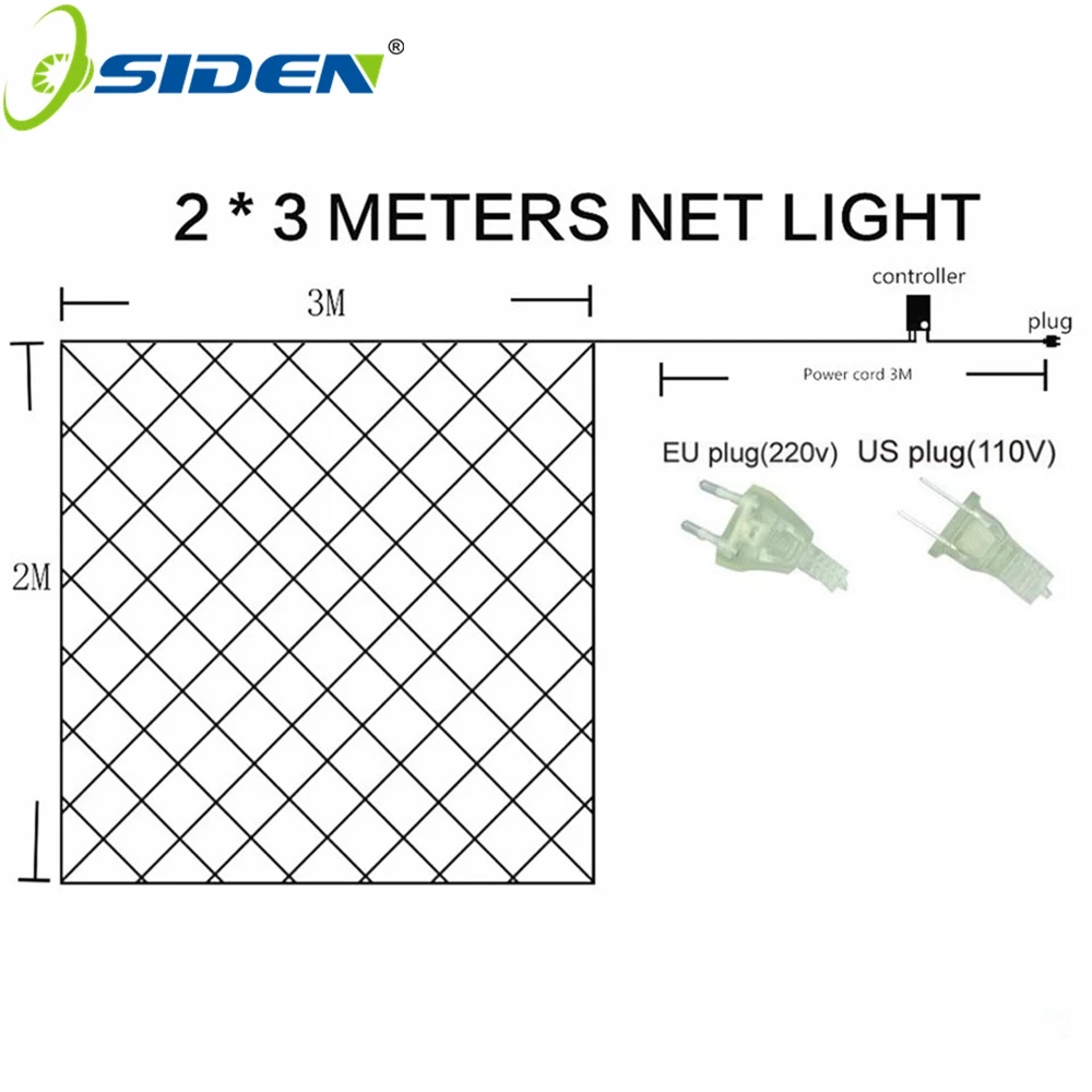 Гирлянда 8 вспышек 1 5*4 2 м 3 * 6*220 в|string lights|net ledled festival |