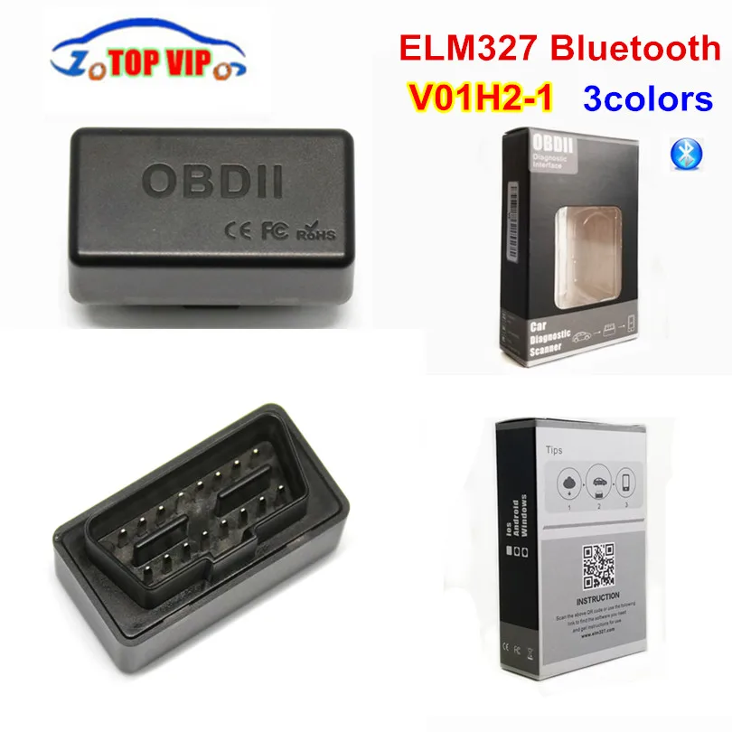 10 шт. Супер Мини ELM327 V1.5 Bluetooth v01H2-1 OBD2 диагностический инструмент ELM 327 работает на Android/Windows 3 цвета на выбор