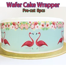 4 шт. Свадебная красная птица съедобная Вафля на день рождения упаковка для торта, предварительно вырезанные свадебные кружева торт идея украшения, для украшения кексов