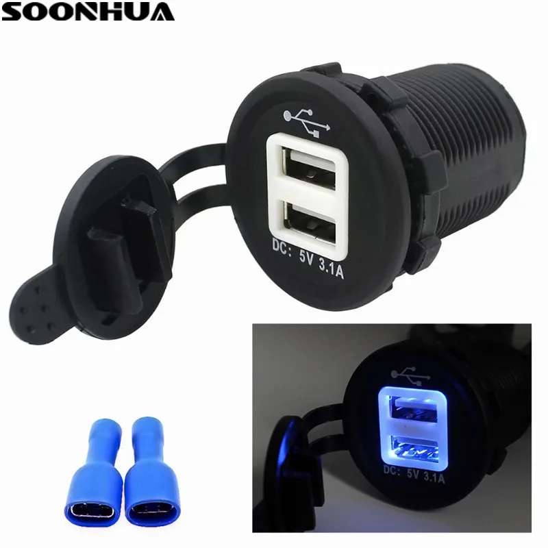 Cargador R pido Universal Para Coche Y Motocicleta Adaptador 