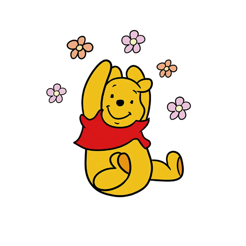 

1PCS Hot Selling Winnie Bear Cartoon Strip For Kid DIY T-shirt Accessories Heat Transfer Patch Iron On Printing Thermal Applique