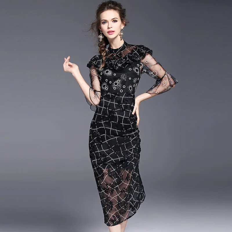 Long sleeve sheath style dresses 2017