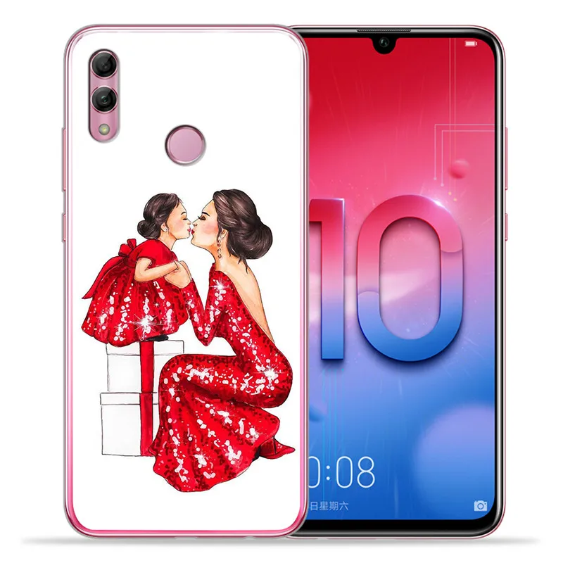 Роскошные Детские для мамы и дочери, queen женщина для huawei Honor 10 9 8 8X 8C 7A 7C 7X7 6X 6A Lite чехол для телефона защитный корпус чехол с мультипликационным принтом - Цвет: 1213