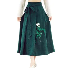 Новая брендовая качественная летняя женская юбка, стиль, винтажная женская мода, ручная краска, полная юбка из хлопка, повседневная одежда