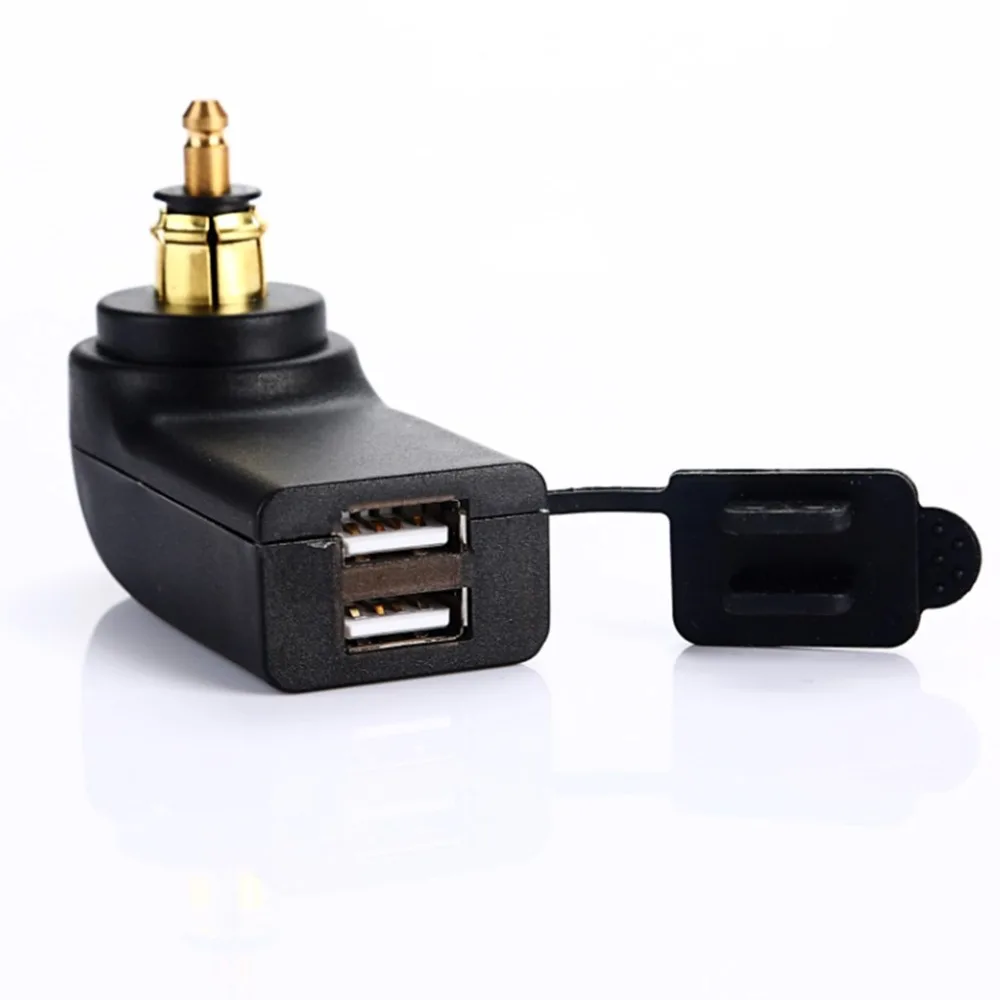 للماء المزدوج USB سيارة شاحن محول الطاقة 12 V LED الفولتميتر الدين التوصيل المقبس المحمولة ل BMW انتصار هيلا دراجة نارية
