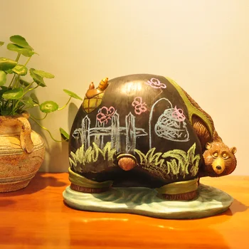 

Fun bear cafe kitchen decor decoration small blackboard board resin crafts decoration