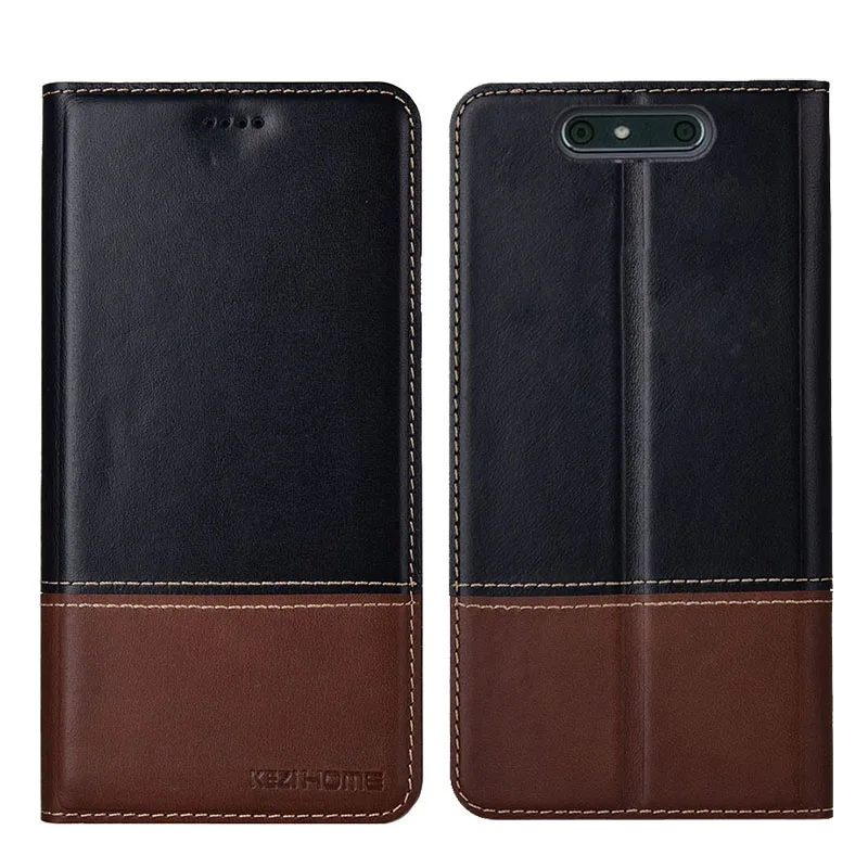 

for ZTE Blade V8 Case Two-tone Flip Genuine Leather Soft Silicon Back Cover for ZTE V8 Cases