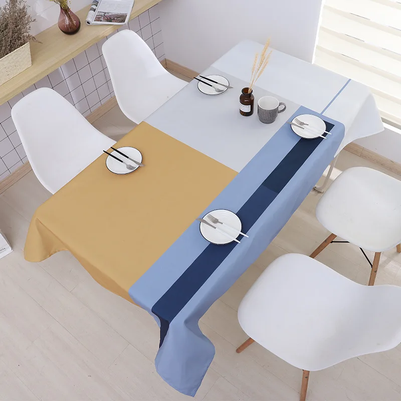 Creative Patchwork Color Waterproof Table Cloth 1pcs Quality Thicken Farbic Table Cover Home Dinner End Tablecloth tafelkleed - Цвет: nuanse