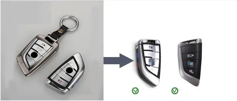 Свежий фантастические ключи чехол бумажник сумка 3 4 кнопки умное лезвие ключ пульт дистанционного управления для BMW 1 2 5 м спортивная серия 218i X1 F48 X5 X6 F15