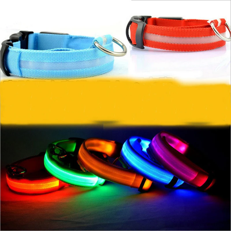 The new Nylon LED Pet Dog Collar,Night Safety Flashing Glow In The Dark