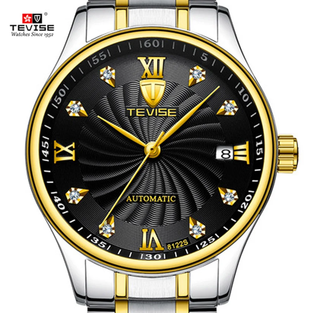 TEVISE التلقائي ساعات آلية الأعمال اللباس ساعة رجالي مضادة للماء الذكور أعلى العلامة التجارية الفاخرة أزياء ساعة Relogio Masculino