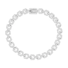 SLJELY 925 пробы Серебряный Роскошный микро инкрустированный полный кубический цирконий Геометрическая цепочка браслет для женщин хорошее ювелирное изделие