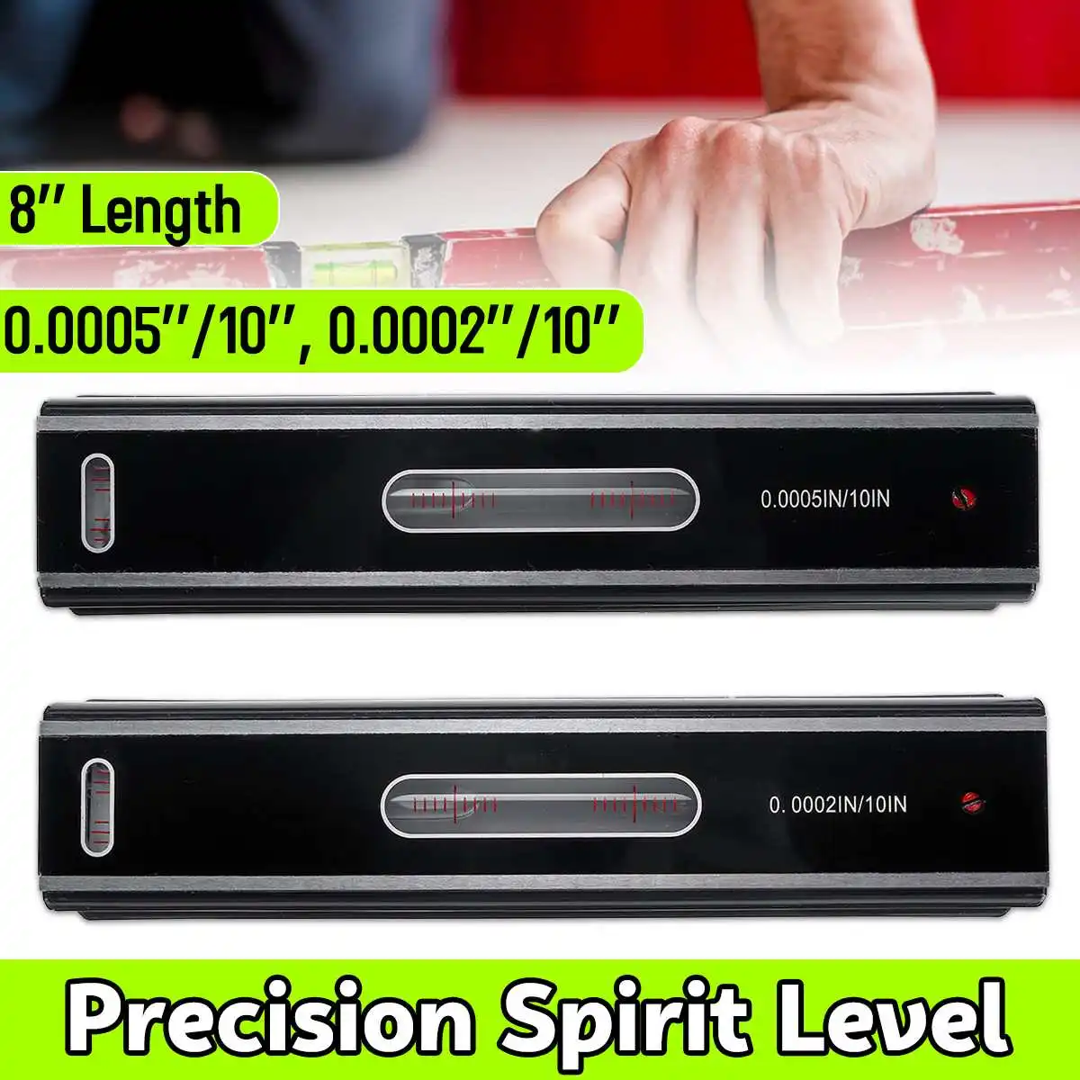 

8'' High Precisio Level Bar Inspection Block Machinist Accuracy 0.0005"/10" or 0.0002''/10" Bar Spirit Level Meter Mechanic