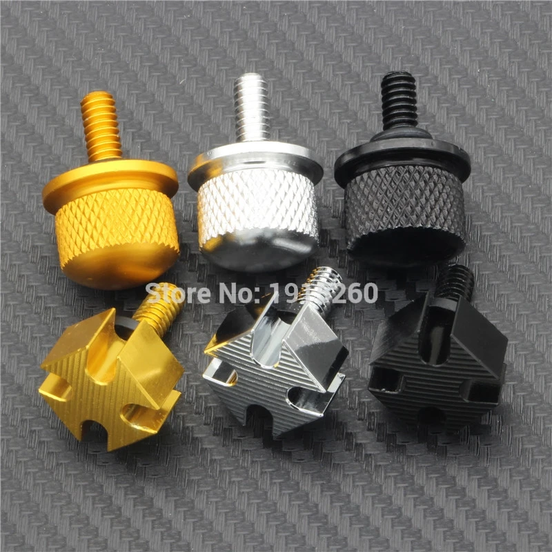 

1/4" CNC Aluminum Knurled/Iron Seat Mount Bolt Thumb Screw Caps for 96-15 Harley