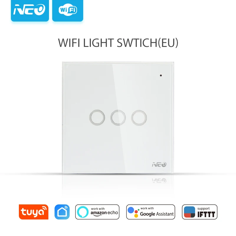 

NEO NAS-SC03W WiFi 3Gang EU Light Switch Home Automation