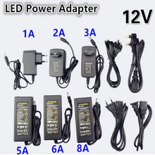NEW DC LED Power Supply Charger Transformer Adapter 1A-12.5A 110V 220V to 12V For LED Strip 5050 3528 EU US AU UK Cord Plug Sock