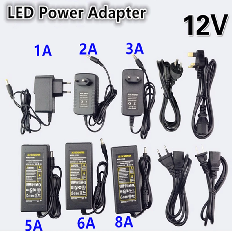 Новый DC LED блок питания зарядное устройство Трансформатор Адаптер 1A-12.5A 110В 220В до 12В для светодиодной ленты 5050 3528 ЕС США AU Великобритания шну... Новый DC LED блок питания зарядное устройство Трансформатор Адаптер 1A-12.5A 110В 220В до 12В для светодиодной ленты 5050 3528 ЕС США AU Великобритания шну...