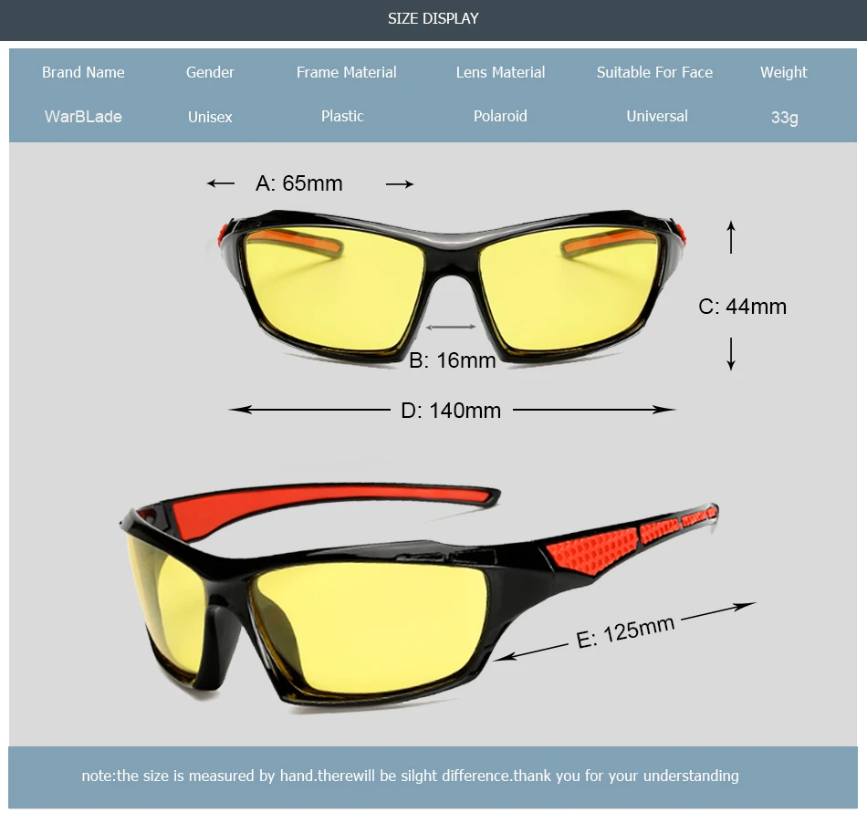 WarBLade очки ночного видения для фар, поляризованные солнцезащитные очки для вождения, желтые линзы, защита от уф400 лучей, Ночные очки для водителя