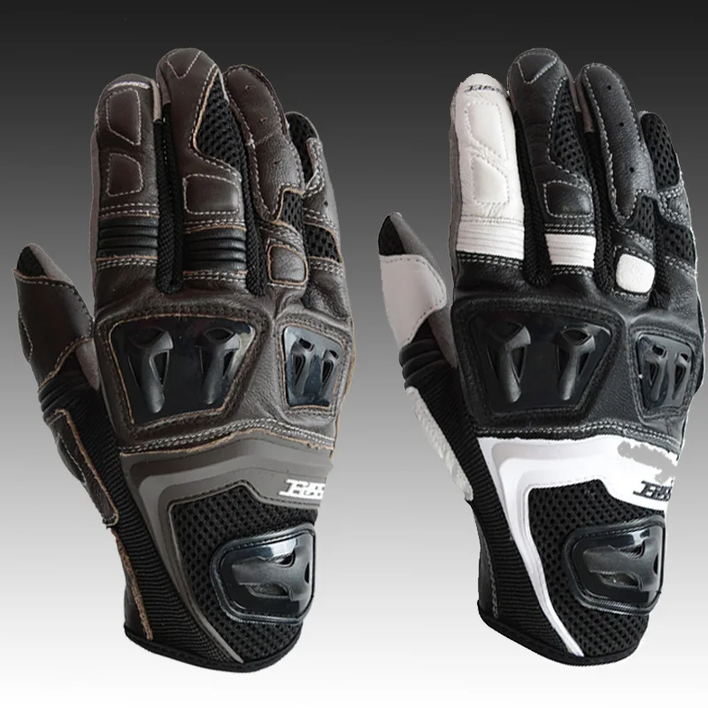 

1 pair Motocicleta Motos Summer Motorcycle Gloves Vintage Leather Men Rider Off-road Mountain Bike Glove Outdoor Sport Protector