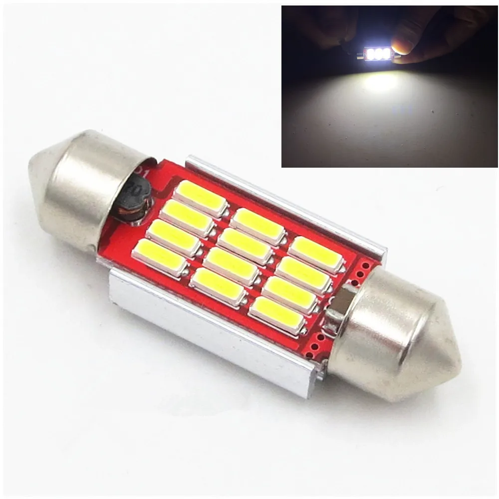 

36MM C5W C10W 12 SMD 4014 White Ice Blue LED Festoon Light Canbus Error Free Auto Interior Dome lamp Car Reading Bulb 12V