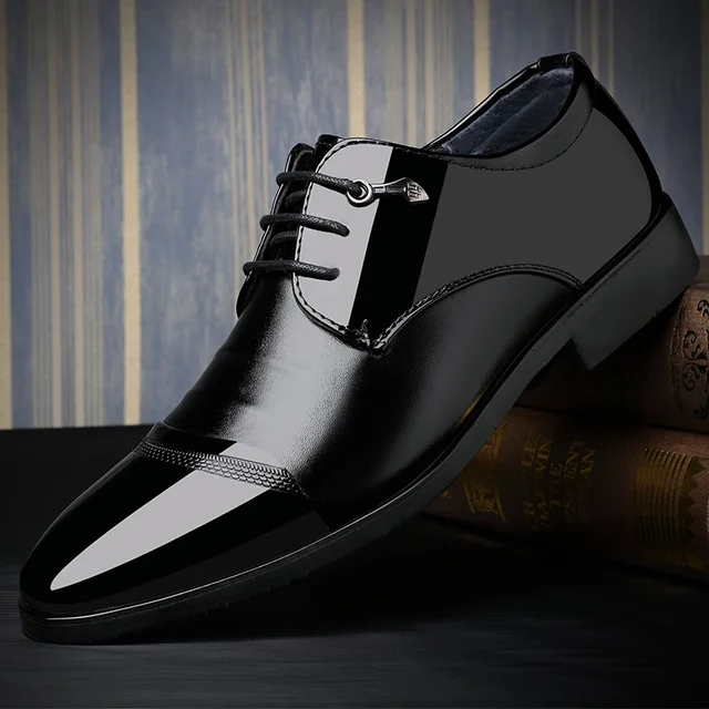 Factory Direct Sale Men Dress Shoes Pointed Toe Patent Leather Business ...