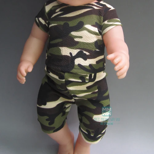 Детская Одежда для кукол, подходит для новорожденных 43 см, футболка с принтом+ розовые шорты - Цвет: wq007