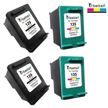 

4PK, BETTE Ink Cartridge Replacement for HP 129 135 hp129 hp135 Deskjet 6940 6943 6980 6983 6988 D4145 D4155 D4160 D4163 D4168