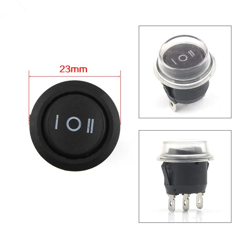 5PCS KCD1 series round outer diameter 23mm open hole 20mm ship type switch silica gel waterproof and dust-proof cap