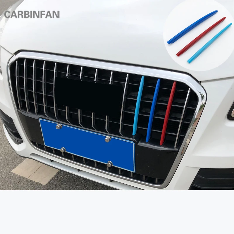 

For Audi Q5 2013-2018 Chrome Front Bumper Radiator Mesh Grille Grill Cover Trim Sticker Decoration covers Car Styling C1262