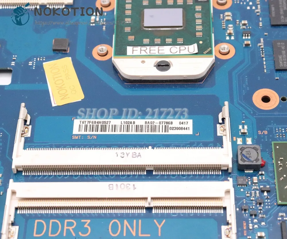 NOKOTION для samsung NP-R525 R525 Материнская плата ноутбука DDR3 HD6600M 1GB процессор BA41-01572A BA92-07786A BA92-07786B