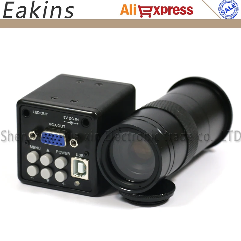 2.0mp 1/3 "CCD CMOS USB VGA промышленности микроскоп Камера цифровые электронные Камера + зум 100x C-Крепление объектива для ремонта печатных плат