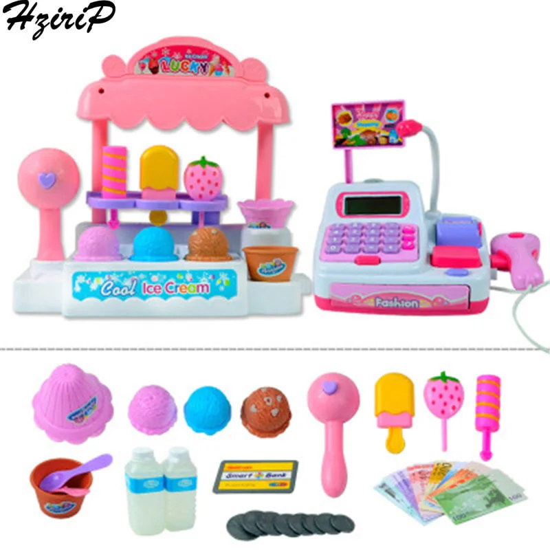

HziriP Ice Cream Shop Simulation Cash Register Pretend Play Toys Children Early Learning Toy Set Toys For Birthday Gift Toy