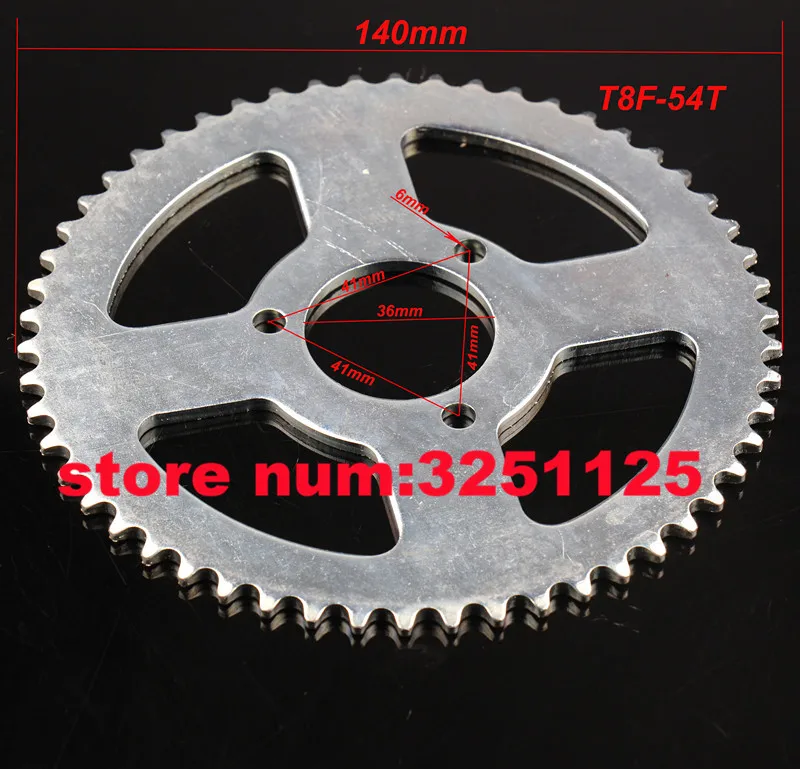 Звездочка для мотора T8F 54 T 36 мм 47cc 49cc Mini Dirt Baby мотокросса мотоцикла зуб|sprocket t8f|motor
