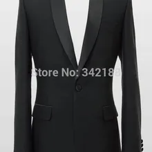 Черные атласные смокинги друзей жениха на одной пуговице, мужские свадебные костюмы, костюмы жениха, мужская одежда