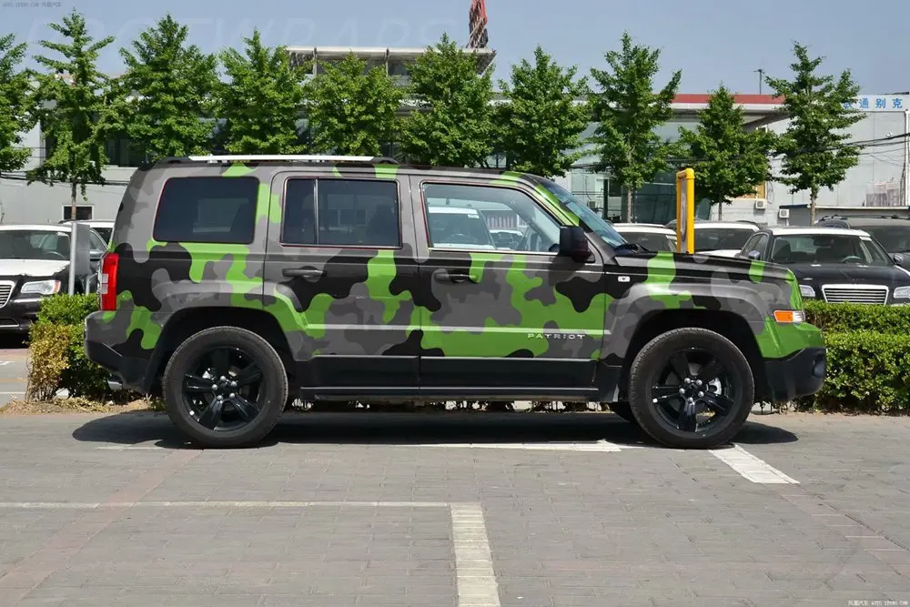 866 green black camouflage car stickers car wrapping foil  (1)