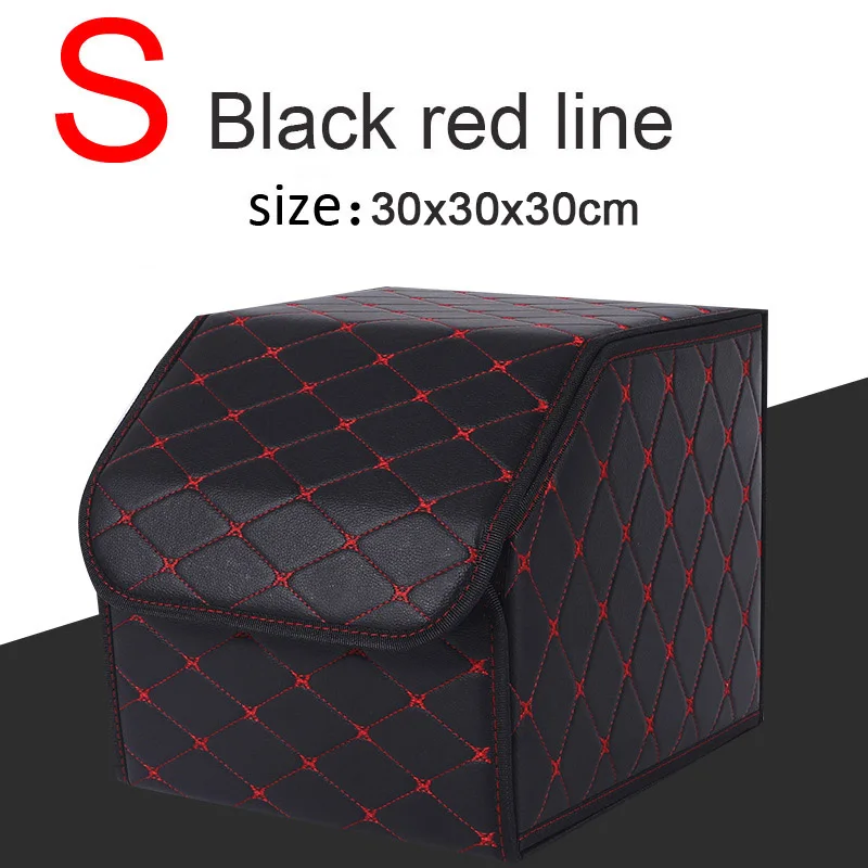 Car Trunk Organizer Eco-Friendly Super Strong& Durable Collapsible Cargo Storage Bags For Auto Trucks SUV Trunk Box - Название цвета: S Black red ling