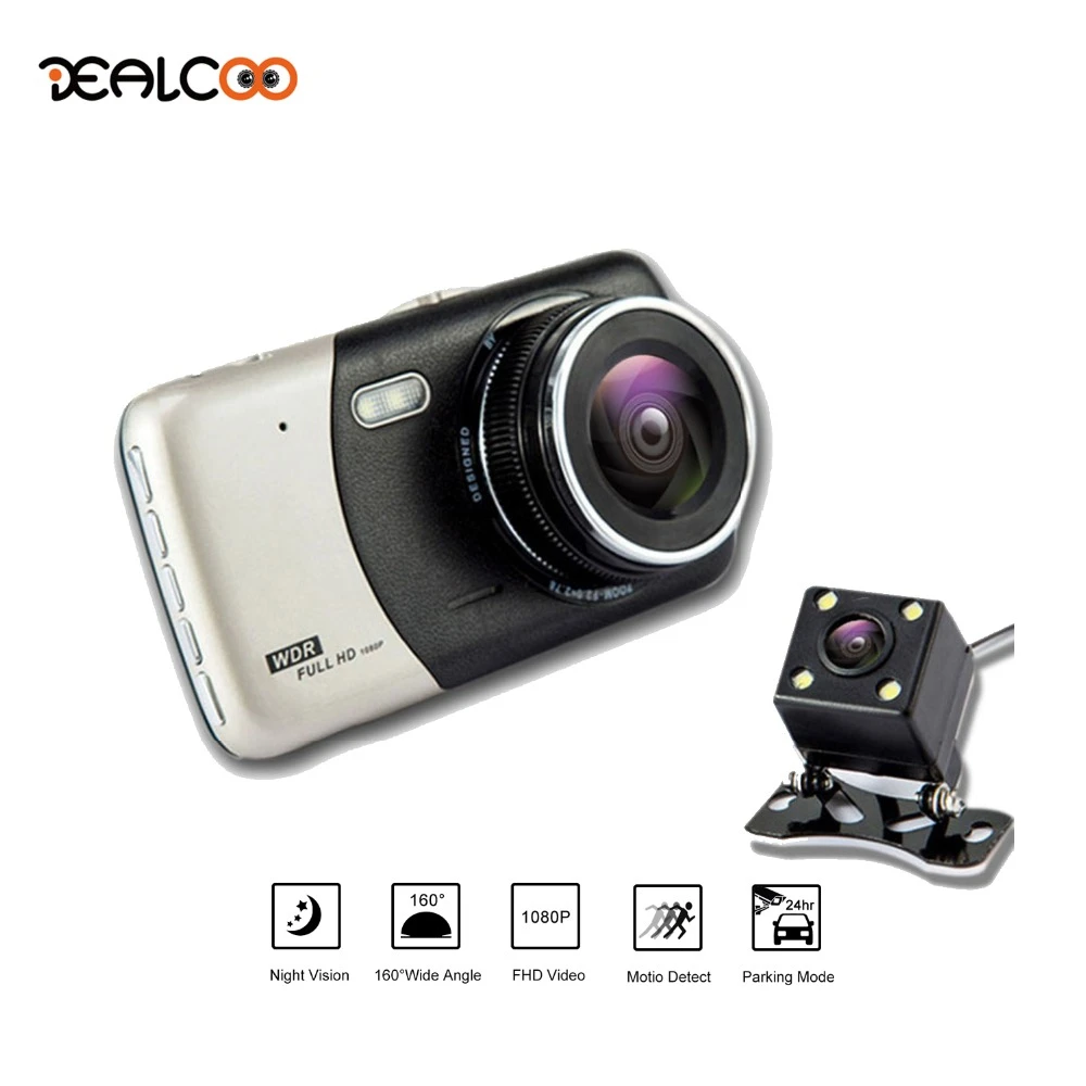 

Dealcoo Car DVR Recorder Camera Dual Lens Dash Cam Registrar Car Camera DashCam with Two Cameras Auto Cam Full HD Dash Camera