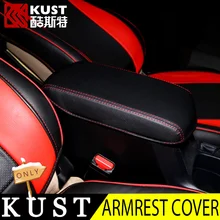 KUST leder Armlehne Box Abdeckung Für RAV4 2013 Innen Zubehör Armlehne Mittelkonsole Abdeckung Für Toyota RAV4 Für 2014 2015