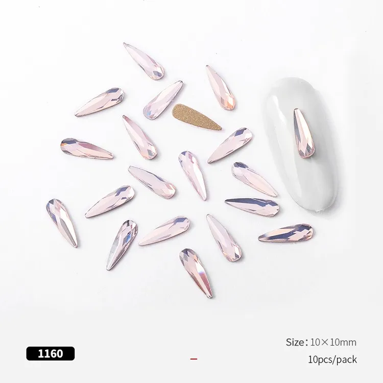 Кристалл блестящие, дизайн ногтей Стразы AB Красочные капли 3D с плоской задней стороной бриллианты ювелирные изделия Шарм Дизайн ногтей украшения 10 шт 060
