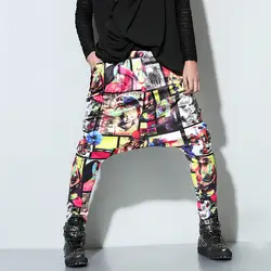 Модные эластичные талии Дамские шаровары Для мужчин красочные печатные Мэрилин Монро Звезда Хип-хоп свободные повседневные штаны для
