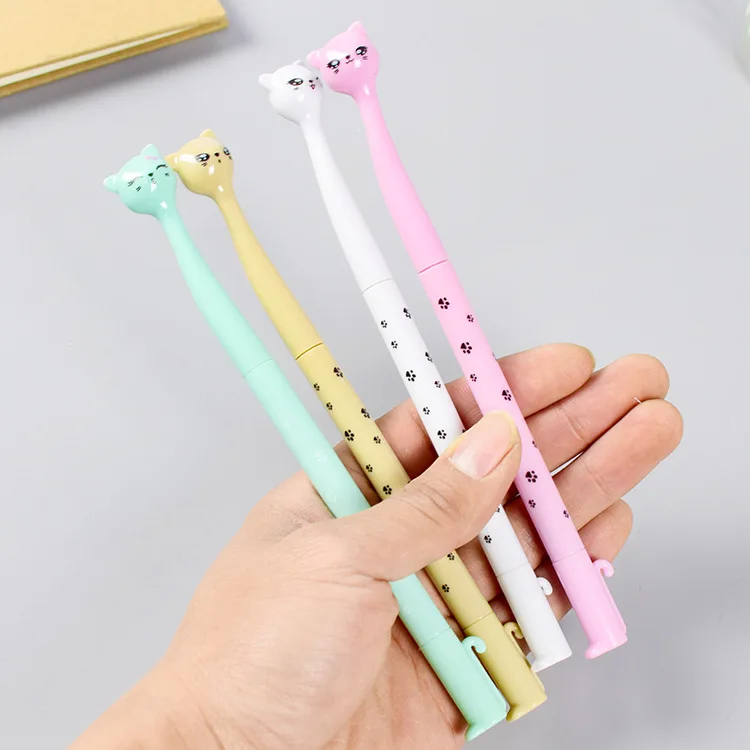 

100 pcs creative cute high-legged cat neutral pen learning stationery cartoon pen quality signature pen